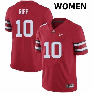 NCAA Ohio State Buckeyes Women's #10 Amir Riep Red Nike Football College Jersey RIU2345GZ